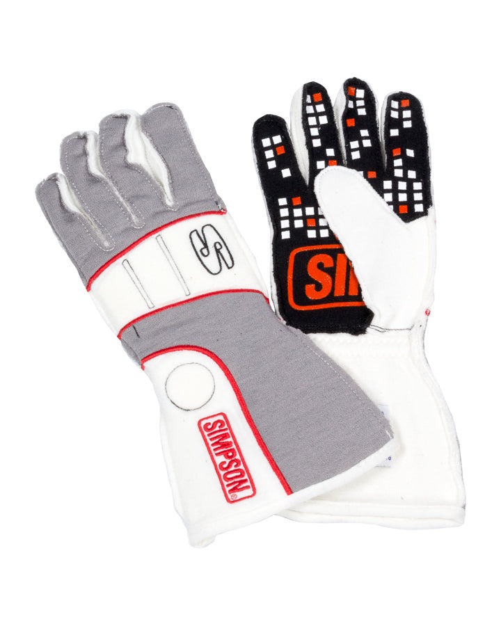 Vortex Glove Large Grey / White SFI